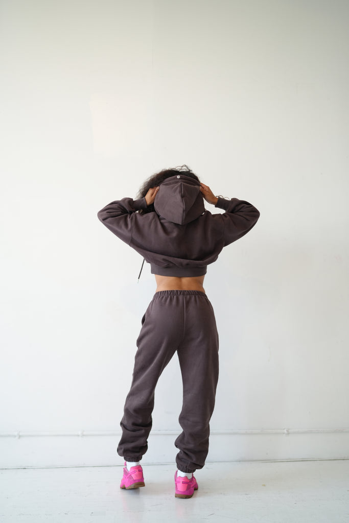 Chocolate Cropped Hoodie